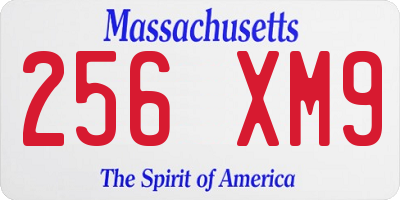 MA license plate 256XM9