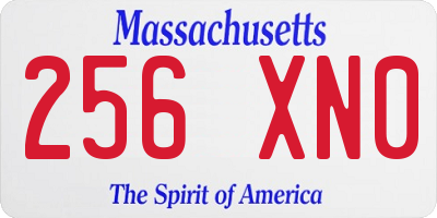 MA license plate 256XN0