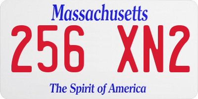 MA license plate 256XN2