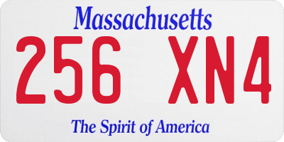 MA license plate 256XN4
