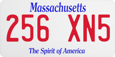MA license plate 256XN5