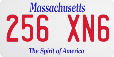 MA license plate 256XN6