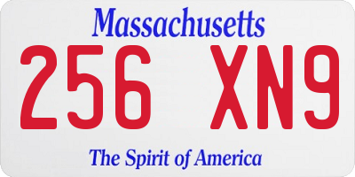 MA license plate 256XN9