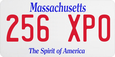 MA license plate 256XP0