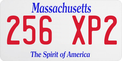 MA license plate 256XP2