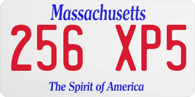 MA license plate 256XP5