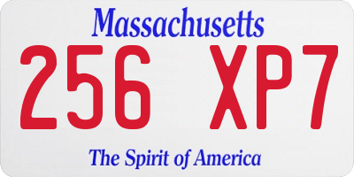 MA license plate 256XP7