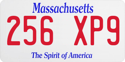 MA license plate 256XP9