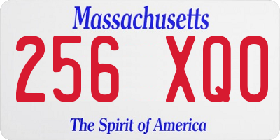 MA license plate 256XQ0