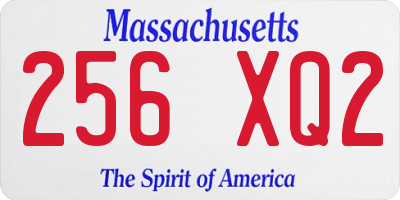 MA license plate 256XQ2