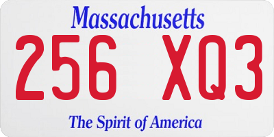 MA license plate 256XQ3