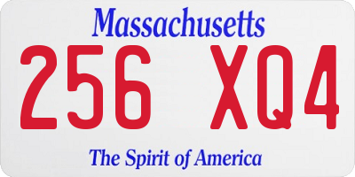 MA license plate 256XQ4