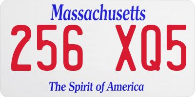 MA license plate 256XQ5