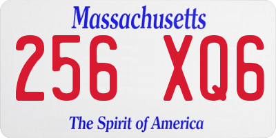 MA license plate 256XQ6