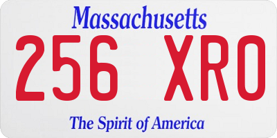 MA license plate 256XR0