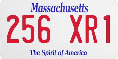 MA license plate 256XR1