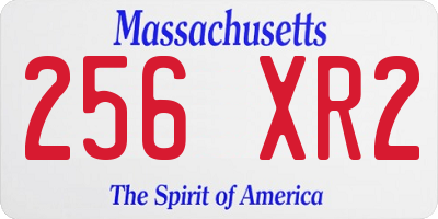 MA license plate 256XR2