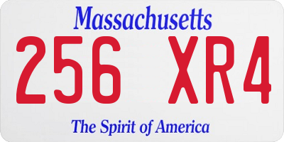 MA license plate 256XR4