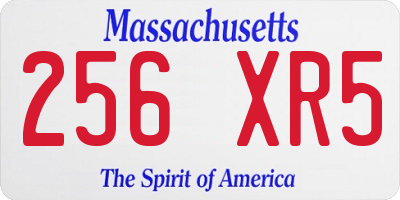 MA license plate 256XR5
