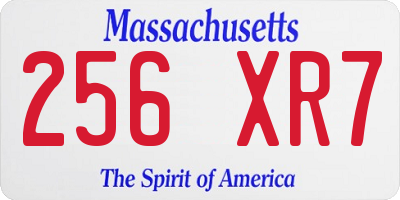 MA license plate 256XR7