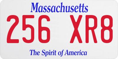 MA license plate 256XR8