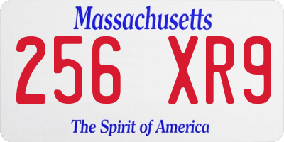 MA license plate 256XR9