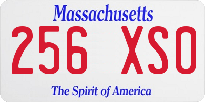 MA license plate 256XS0