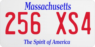 MA license plate 256XS4