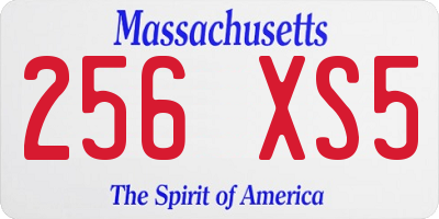 MA license plate 256XS5