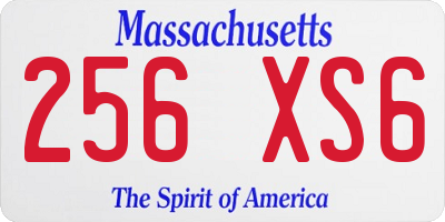 MA license plate 256XS6