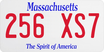 MA license plate 256XS7