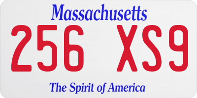 MA license plate 256XS9