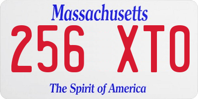 MA license plate 256XT0