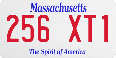 MA license plate 256XT1