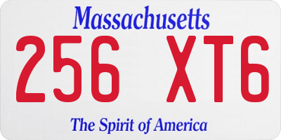 MA license plate 256XT6