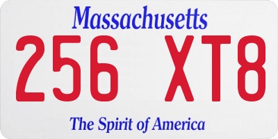 MA license plate 256XT8