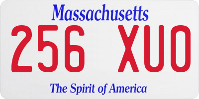 MA license plate 256XU0