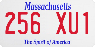 MA license plate 256XU1