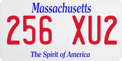 MA license plate 256XU2