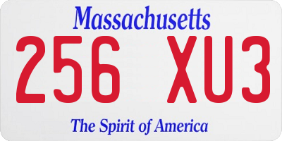 MA license plate 256XU3