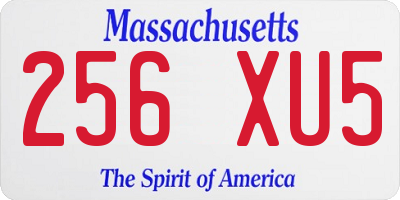 MA license plate 256XU5