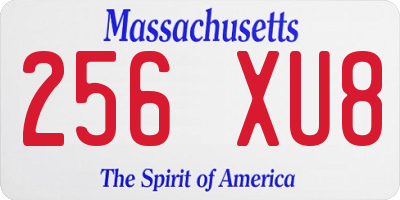 MA license plate 256XU8