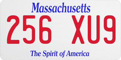 MA license plate 256XU9