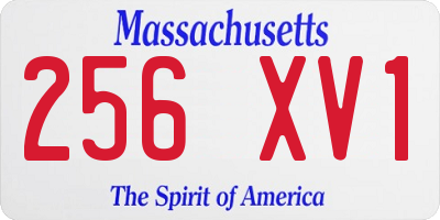 MA license plate 256XV1