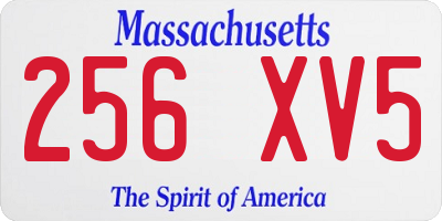 MA license plate 256XV5