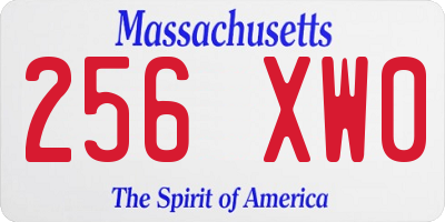 MA license plate 256XW0