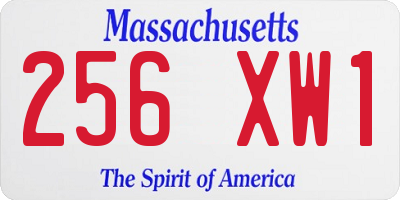 MA license plate 256XW1