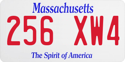 MA license plate 256XW4