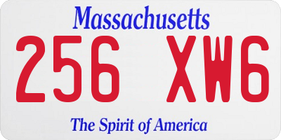 MA license plate 256XW6
