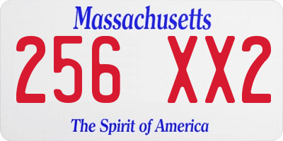 MA license plate 256XX2